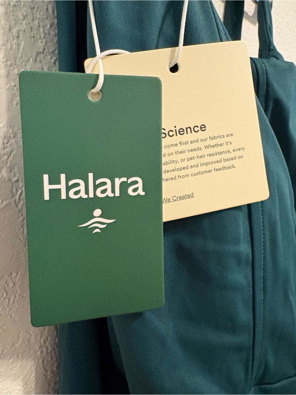 HALARA SoftlyZero Square-Neck Midi Dress with Side Slit Forest Green M NWT - Picture 6 of 6